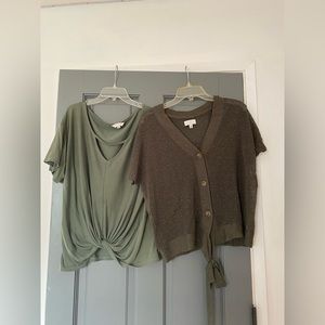 Two Green Lucky Brand Tops